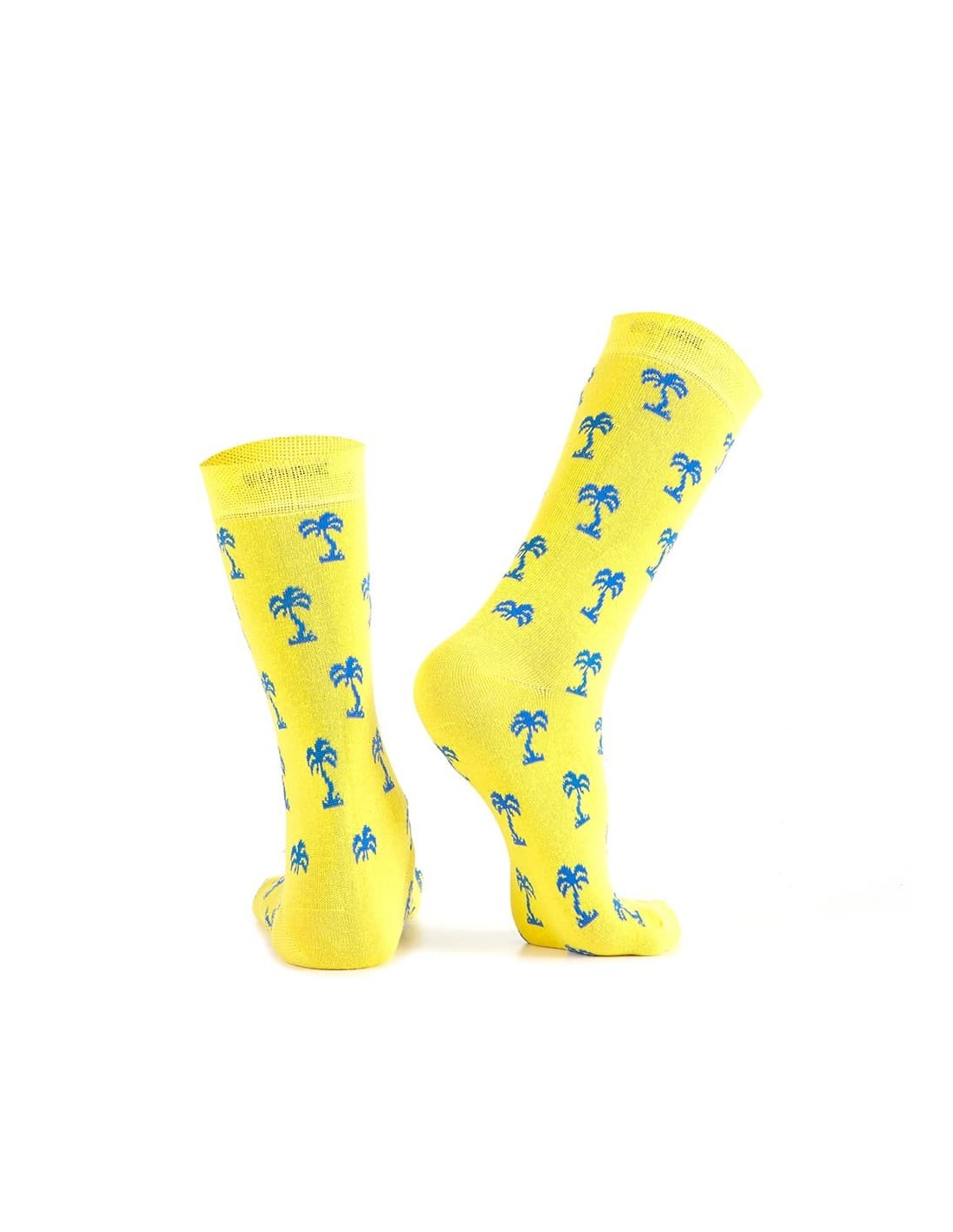 Yellow women\'s socks with palm trees SD25 - Online store - Boutique